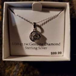 ❤💖STERLING SILVER/DIAMOND NECKLACE💖❤