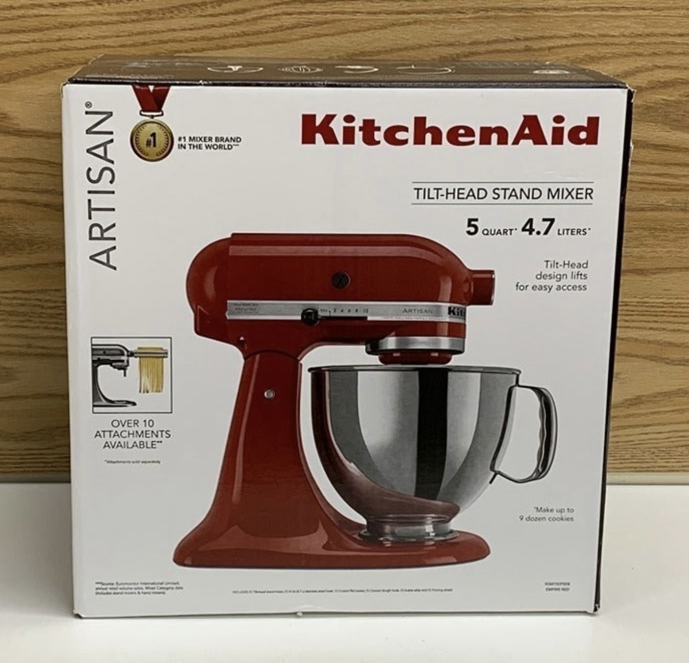 KitchenAid - KSM150PSER Artisan Series 5 Quart Tilt-Head Stand Mixer Red