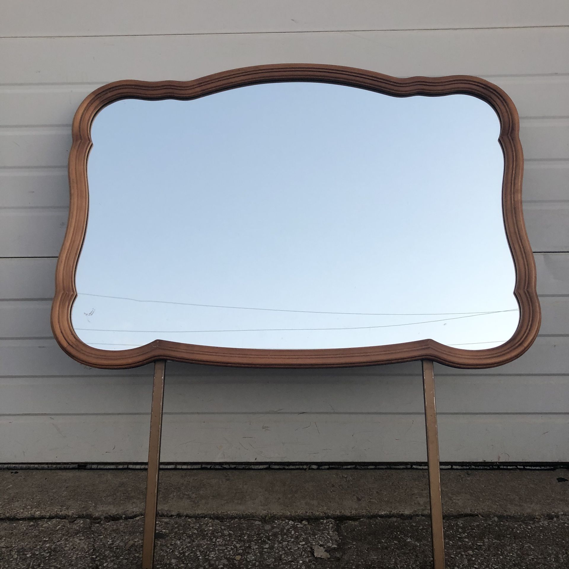 $50 Firm. 1 French style vintage wood framed mirror for a dresser or wall. No dresser.