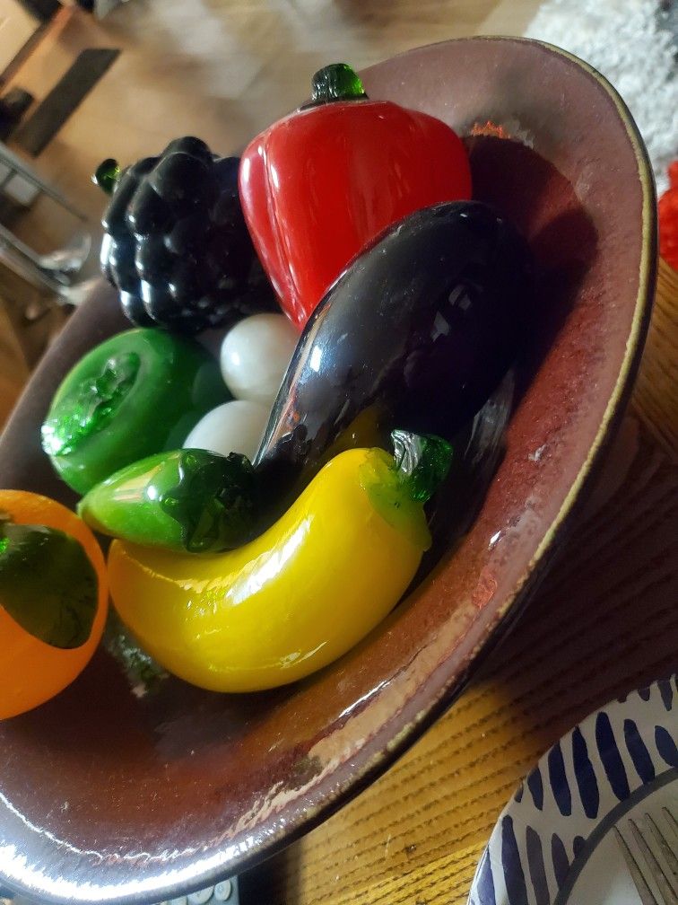 FRUIT BOWL Murono VINTAGE GLASS 