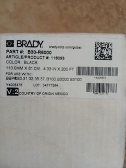 Brady Black Printer Ribbon Cartridge