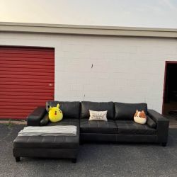 Ashley Charcole Sectional With Wide Chaise
