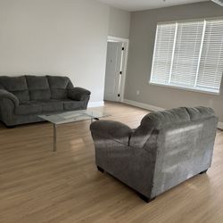 Love Seat And Sofa With Coffee Table 