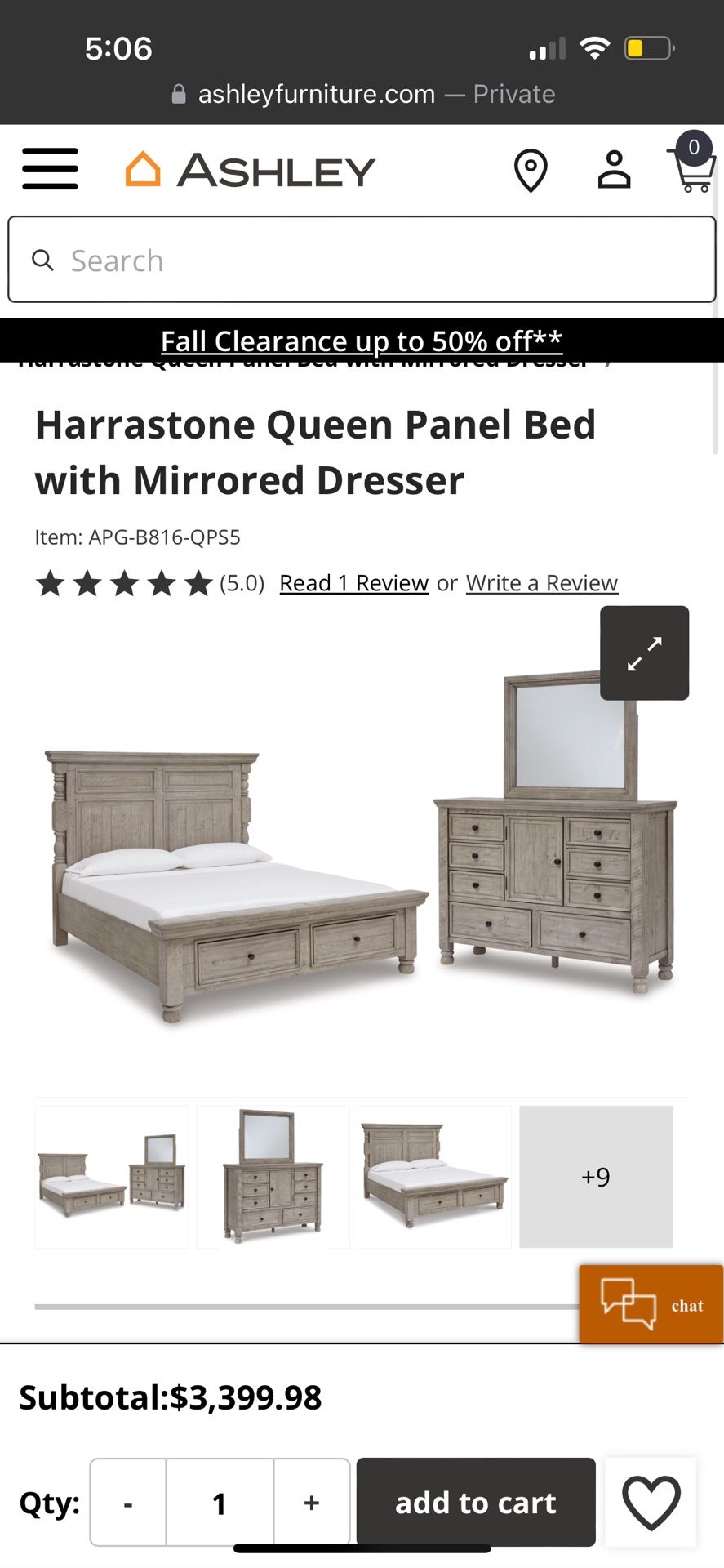 Ashley Furniture Bedroom Set + 2 Nightstands W/charger