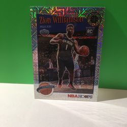 Zion Williamson Silver Mojo NBA Hoops Premium Stock Rookie Card 