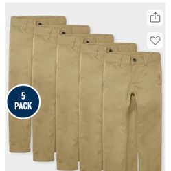 Boys Uniform Stretch Skinny Chino Pants 5-Pack (school Uniform)