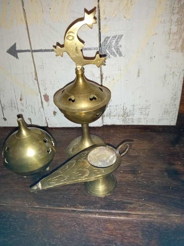 Vintage Brass Incense Burners