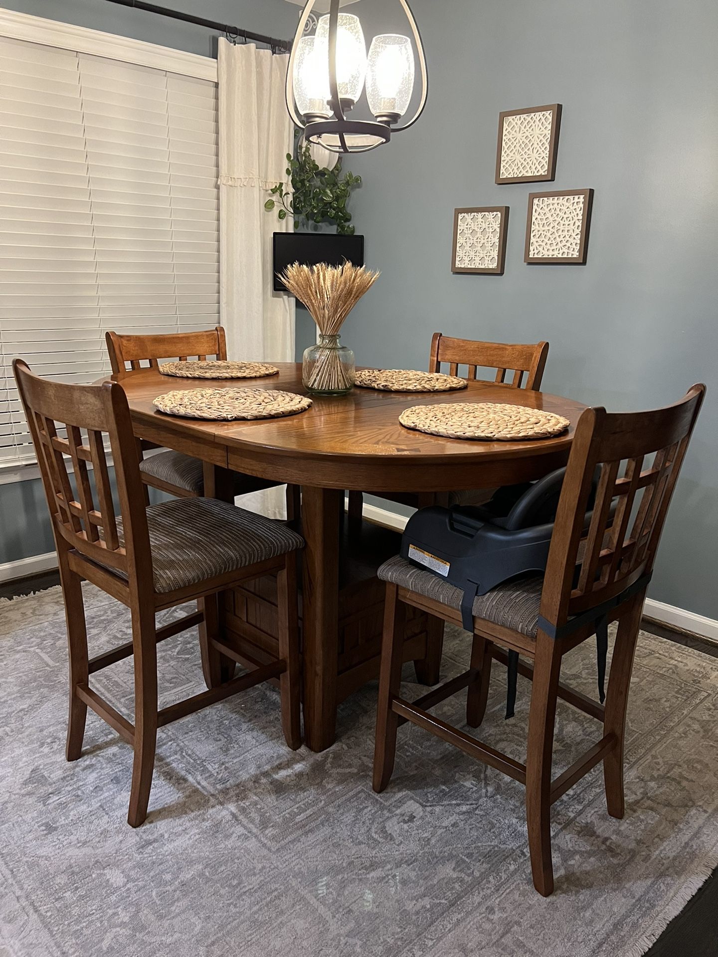 Solid Wood Counter Height Table