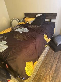 Full size bed and mattress