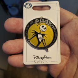 DISNEY PARKS Jack Skellington Posing Wearing a Bat Bow Tie Pin