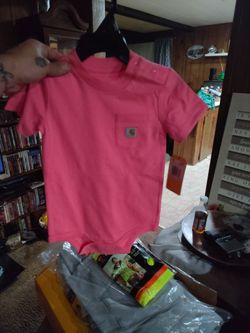 Baby Carhartt Onesies Pink And Brown