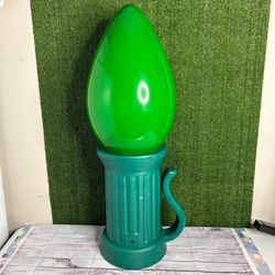3 ft. Battery Operated LED Jumbo Green Bulb Holiday Yard Decor