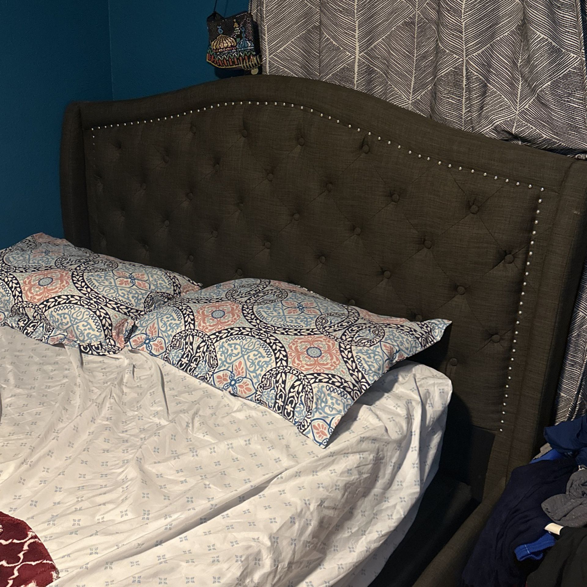 Gray Queen/ Full Size Bed Frame 