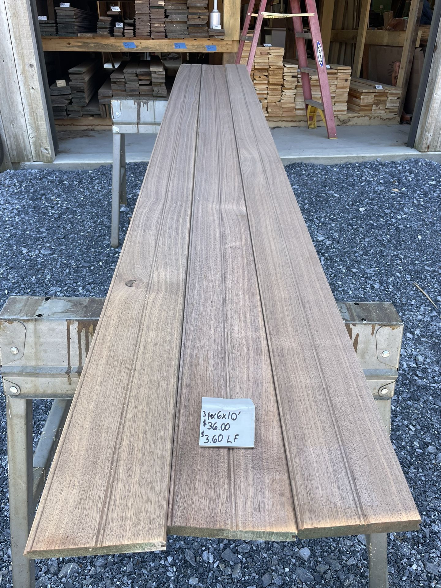 3/4x6x10 Beaded T&G Black Walnut Lumber