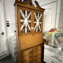 Antique Maple Wood MADDOX COLONIAL Secretary Desk