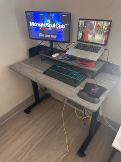 Electronic standing & sitting office desk