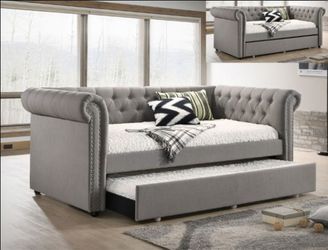 Brand New Grey Twin Size Daybed w Trundle Bed