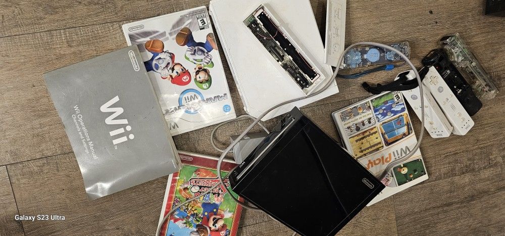 Nintendo Wii Mario Games White And Black Consoles Cables Joysticks A Lot No Test
