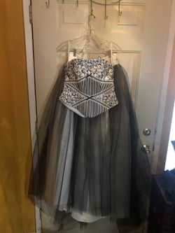 Gently used black and white Wedding Gown Dress