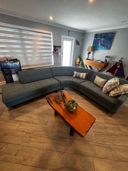 Blue fabric Couch for quick sale