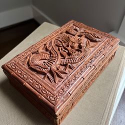 Vintage Teak Wood Dragon Box ( firm on price )