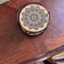 Cork Coasters With Caddy