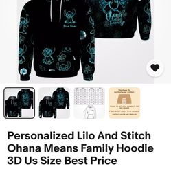 Stitch Hoodie For Boys Size Large