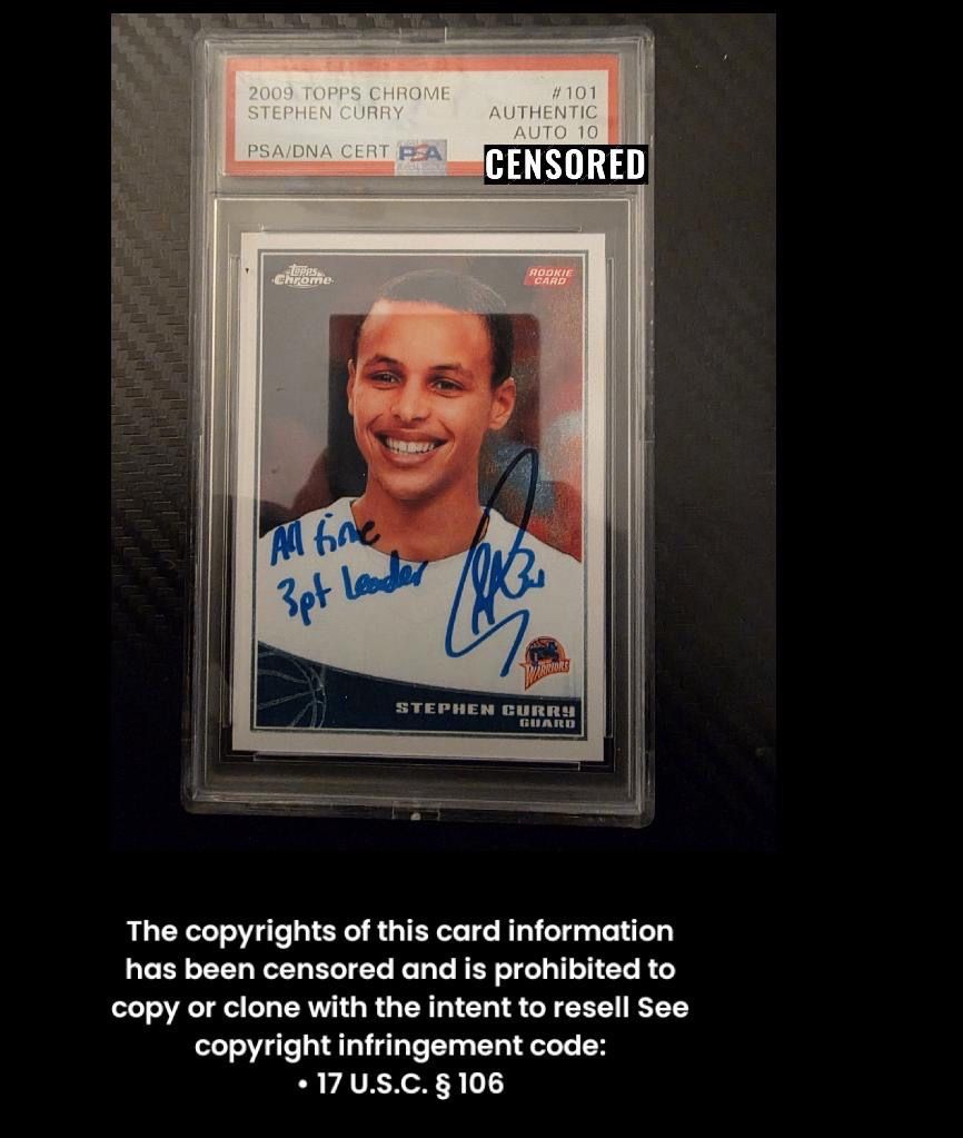 2009 Topps Chrome Stephan Curry Auto PSA 10