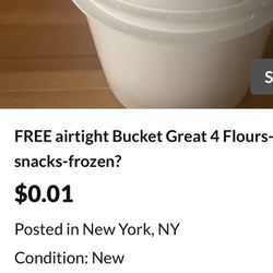 FREE airtight Bucket Great 4 Flours-snacks-frozen?