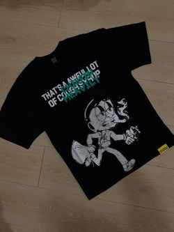 Black Graphic Streetwear T-Shirt (Sizes : M,L)