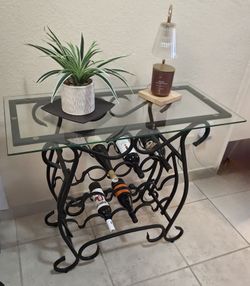 Mini bar with wall decor