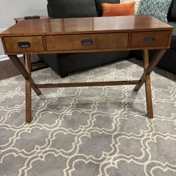 Wood Desk / Table With Drawers