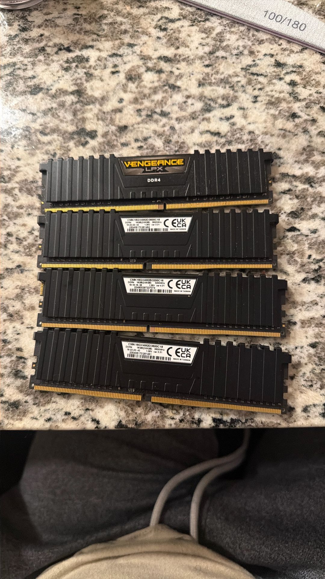 4 Vengeance 8GB DDR4 Ram Sticks