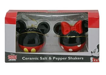 Mickey and Minnie Ceramic Salt and Pepper Shakers (slightly damaged box)