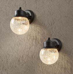 Hampton Bay Sandy Black Outdoor LED Wall Lantern Sconce (2-Pack)