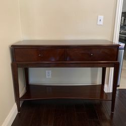Nice Dark Cherry Colored Wood Table Console
