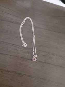 Cadena De Plata Con Ojo Color Morado Claro