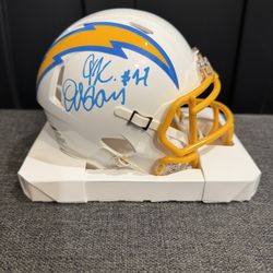 J.K. Dobbins Signed LA/ San Diego Chargers Mini Helmet 