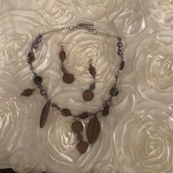 necklace and earrings