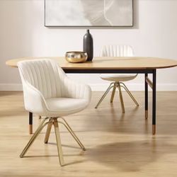 Fabric armchair with swivel (off-white)