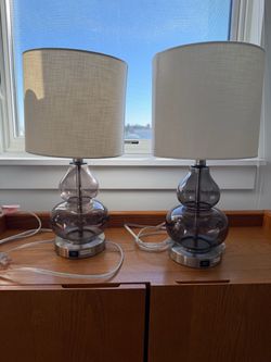 Smoked Glass Table Lamps