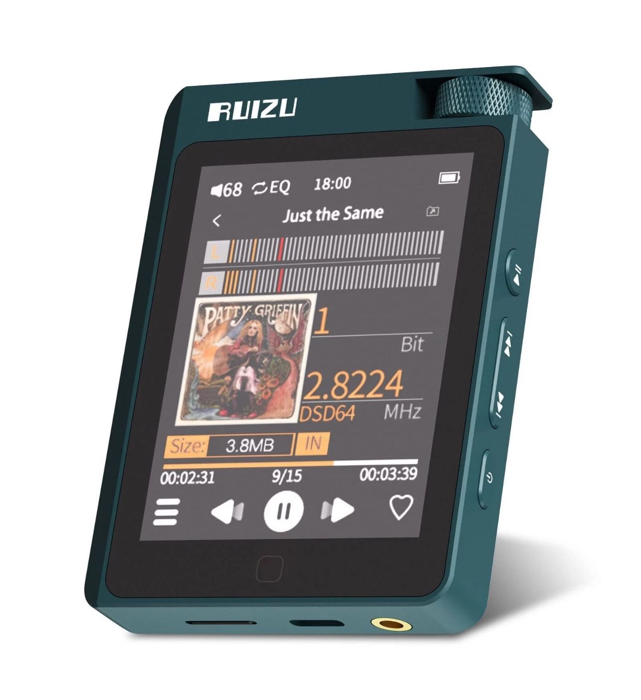 RUIZU A55 64GB HiFi Lossless MP3 Player w/ Bluetooth 5.0, 2.8 in Touch Screen