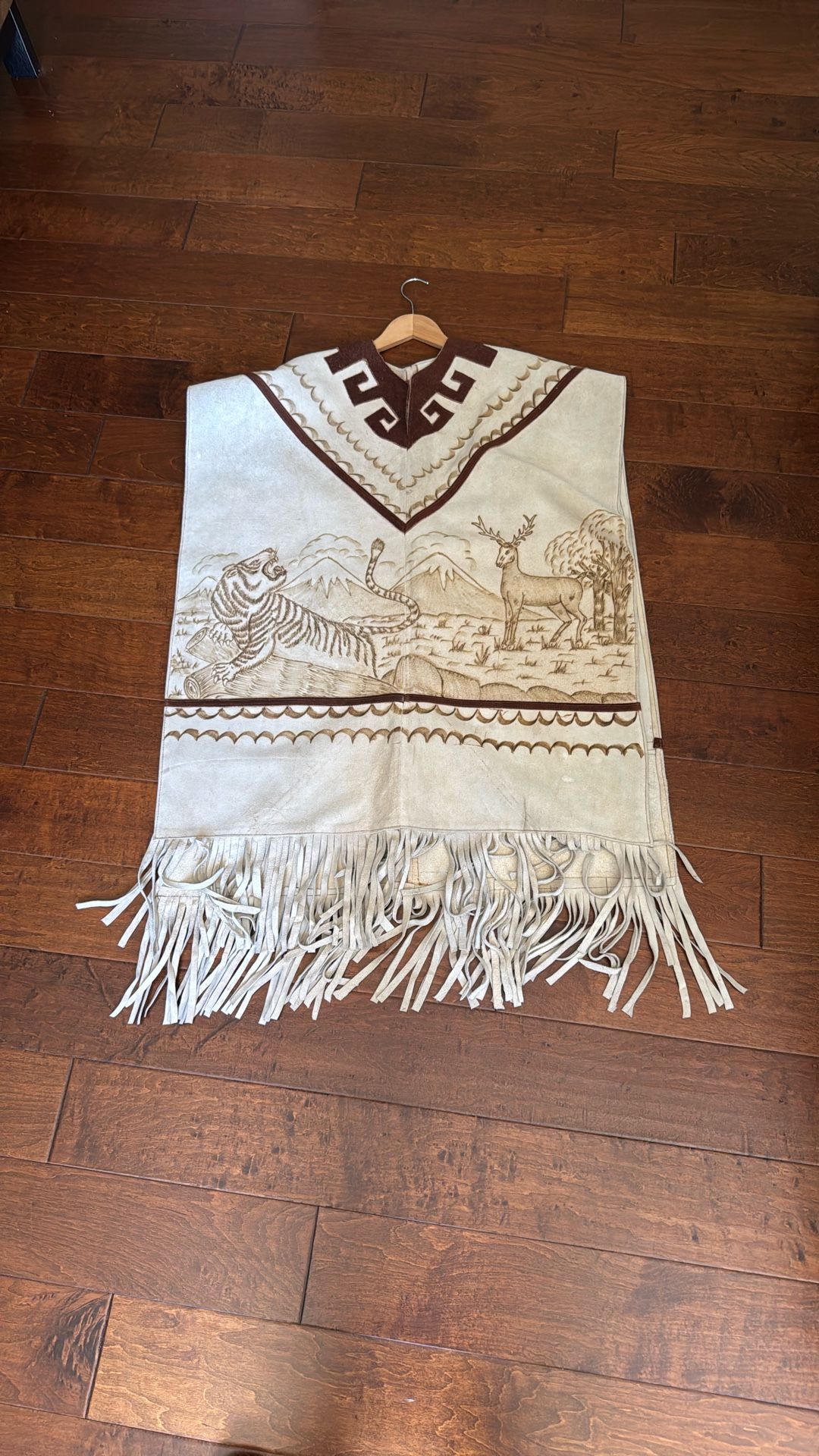 Mexican Suede Leather Poncho
