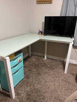 Ashley Glass LShaped Desk