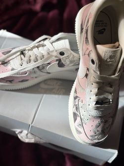 Nike Air Force 1 Floral Pink Low-Top Sneakers