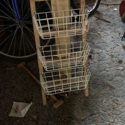 Wood & Wire Hanging Rack