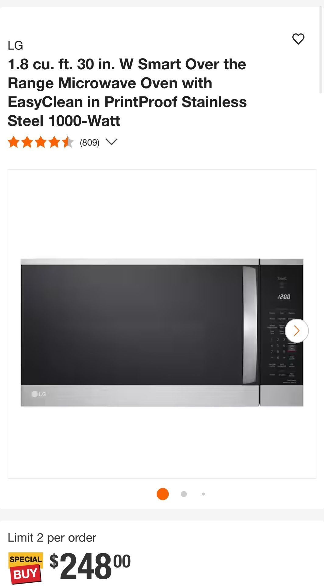 LG Microwave Brand New In Box 1 Year Warranty