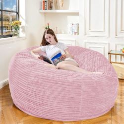5FT Bean Bag Chair, Giant Bean Bag Chairs with Memory Foam Filled, Bean Bag Chairs for Adults with Corduroy Cover, Ultra Soft Lazy Sofa for 