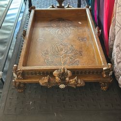 Antique Wood Tray For Table 