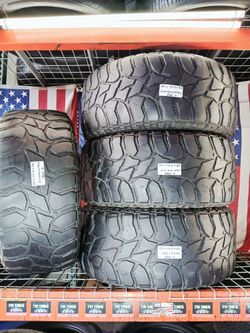 ✅ 4 USED TIRES 37X13.5R22 LANCASTER MUD CLAW MT 37/13.5 R22 LT